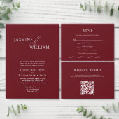 赤いクラシック詳細結婚エンクロージャカード エンクロージャーカード (この独立クリエイターのコレクションをカスタマイズ。)