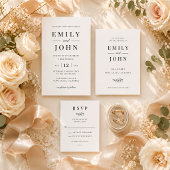 Modern Minimalist Black & White Wedding セーブザデート
