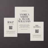 ミニマモダンリストブラック&アイボリーシック結婚ズ セーブザデート (この独立クリエイターのコレクションをカスタマイズ。)