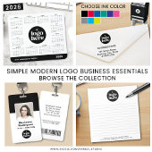 Modern Black & White Custom Logo QR Code Business チラシ