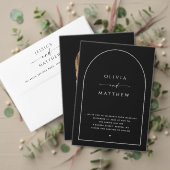 エレガント金ゴールドブラックアーチミニマ結婚リストのQRコード 箔招待状 (この独立クリエイターのコレクションをカスタマイズ。テスト)