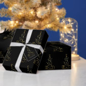 ミニマルモダン金ゴールドクリスマスツリーレッド ギフトタグ (この独立クリエイターのコレクションをカスタマイズする。)