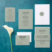 Modern Minimalist Wedding | Sage Green Timeless  招待状 (この独立クリエイターのコレクションをカスタマイズ。)