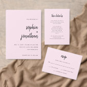 赤面ピンクモダンスクリプト |の結婚食事の選択 出欠カード (この独立クリエイターのコレクションをカスタマイズ。)