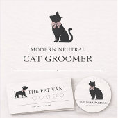 Modern Neutral Cat Grooming 名刺