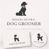 Modern Neutral Poodle Seal Sticker ラウンドシール