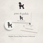 モダン ニュートラル ドッグ グルーマー ロゴ クラシック ラウンド ラウンドシール