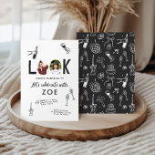 写真モダンコラージュおもしろい手書き誕生日 ポストカード