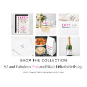 Fifty and Fabulous Name Date 50th Birthday Party スタンダードカクテルナプキン