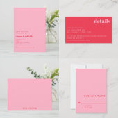 カラフルRed Pink Your Text Hereの結婚カスタム 台座サイン