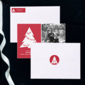 赤いホワイトジオメトリッククリスマスツリーカスタムの写真 シーズンカード