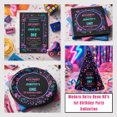 Modern Retro Neon 80’s 1st Birthday Party フェイバーボックス