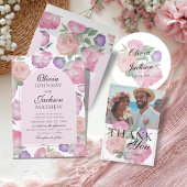 Watercolor Floral Wedding RSVP Card with QR Code
