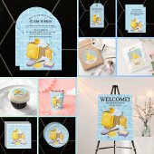 ゴムモダンダッキー(アヒルちゃん)バブル赤ちゃんシャワー ラウンドシール