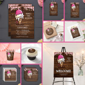 アイスモダン素朴クリームスクープスケッチベビーシャワー ラウンドシール