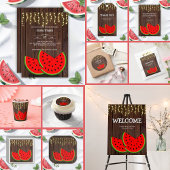 スイカモダンスライス素朴赤ちゃんシャワー 招待状