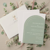 セージモダングリーン結婚式招待状 招待状 (この独立クリエイターのコレクションをカスタマイズ。テスト)