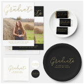 写真モダンのパーソナライズされた卒業スクリプト ペットボトルラベル