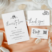 Modern Script Heart Wedding Online RSVP Cards ノートカード