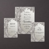 シルバー華美モダン座席表 プレイスカード (この独立クリエイターのコレクションをカスタマイズ。)