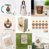 Brown Coffee espressoエレガントビジネスロゴショップ 缶バッジ