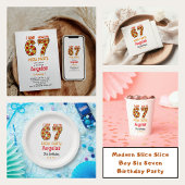 Modern Slice Slice Boy Six Seven Birthday Party 招待状