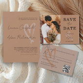 Rustic Terracotta Wedding Return Address ラベル