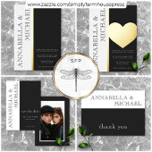 モダンタイポグラフィ白黒結婚写真 セーブザデート