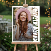 Modern Simple Graduate 3 Photo Collage Graduation 案内状