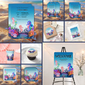 シーホースモダンのベビーシャワーの下で 招待状