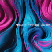 モダンアブストラクト-青とピンク-ブライズメイド- トートバッグ