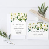 ホワイトロエレガントーズビューティフルリハーサルディナー 招待状