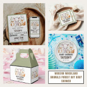 モダンな森林の動物 森の少年 ベビーシャワー 横断幕