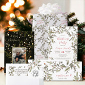 暗素朴い松の枝のクリスエレガントマスパーティー 招待状