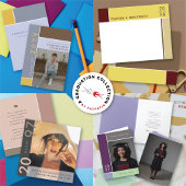 モンドリアンカラーブロックモダン写真卒業パーティー 招待状