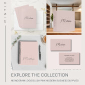 モノグラムロゴ赤面ピンクモダン差出人住所 ラベル