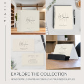 モノグラムモダンロゴクリームタンコンサルタント 名刺