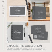 モノグラムモダンロゴ名グレーコンサルタント 名刺