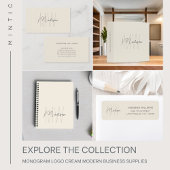 ミニマルモダンリストモノグラムクリーム ノートブック