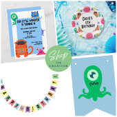 モンスターバッシュかわいい子どもの誕生日パーティー 招待状