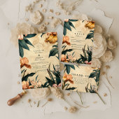 Moody Copper Botanical Wedding 招待状