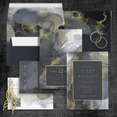 ムーディインク炭金ゴールド抽象芸術ID988 アクリル招待状