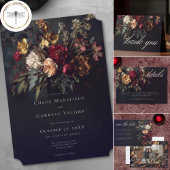 Moody Romantic Dark Floral Gothic Wedding セーブザデート