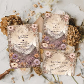 Moody Wildflower Mountain Wedding セーブザデート