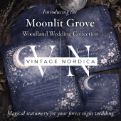 Moonlit Grove Celestial Woodland Wedding 招待状