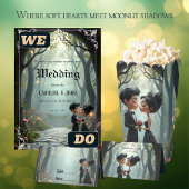Moonlit Vows – A Cute Gothic Wedding Moment.  招待状