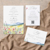 Mountain Wildflowers Meadow Modern Wedding Program (この独立クリエイターのコレクションをカスタマイズ。)