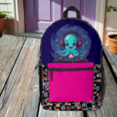 Smiling Octopus DJ, Happy Music Jungle /誕生日 オールインワン招待状