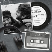 レトロユニークレコード結婚式の日付の保存 ラウンドペーパーコースター