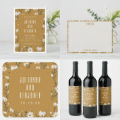 Custom Mustard Yellow Daisy Flowers Wedding Names サンキューカード
